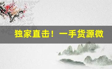 独家直击！一手货源微信号“大厦将倾”
