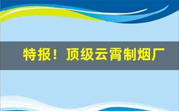 特报！顶级云霄制烟厂批发渠道“苦心孤诣”