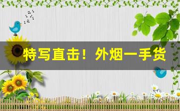 特写直击！外烟一手货源供应商微信“颠头簸脑”