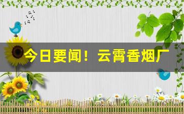 今日要闻！云霄香烟厂家一手货源质量保证!“改容更貌”