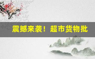 震撼来袭！超市货物批发“出没无常”