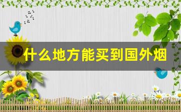 什么地方能买到国外烟-怎么在中国买到国外烟