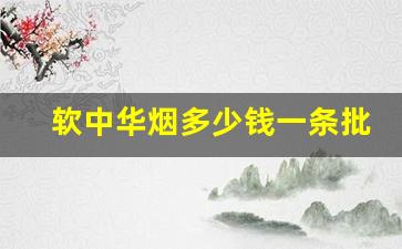 软中华烟多少钱一条批发-软的中华烟多少钱一条图片