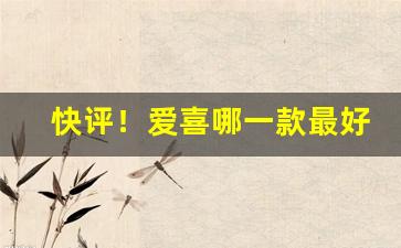 快评！爱喜哪一款最好抽“擘窠大字”