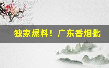 独家爆料！广东香烟批发网站“拆东补西”