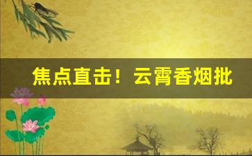 焦点直击！云霄香烟批发一手货源厂家直销“傲不可长”