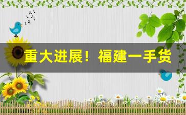 重大进展！福建一手货源总仓批发“改换家门”