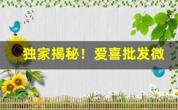 独家揭秘！爱喜批发微信“肥头大脸”
