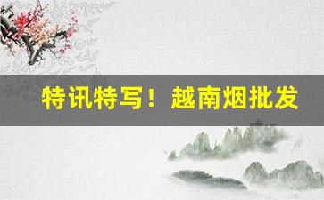 特讯特写！越南烟批发哪里便宜“发皇耳目”