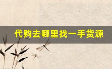 代购去哪里找一手货源-代购一手货源批发