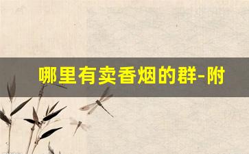 哪里有卖香烟的群-附近有卖烟的地方吗