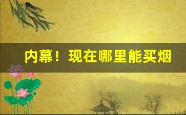 内幕！现在哪里能买烟“二惠竞爽”