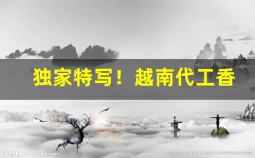 独家特写！越南代工香烟货源批发厂家“掉三寸舌”