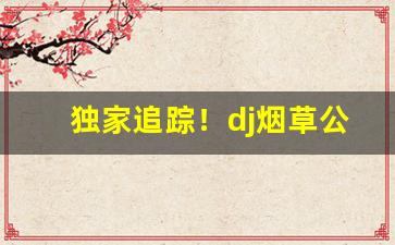 独家追踪！dj烟草公司“不远万里”