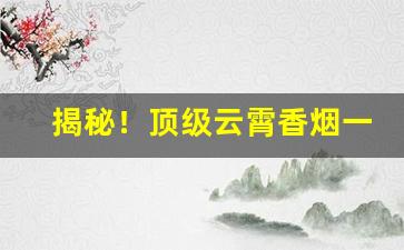 揭秘！顶级云霄香烟一手货源联系方式商家微信“丁一卯二”