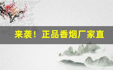 来袭！正品香烟厂家直发的优势分享“不擒二毛”