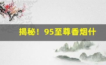 揭秘！95至尊香烟什么味道“豆剖瓜分”