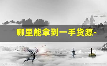 哪里能拿到一手货源-全国找一手货源渠道
