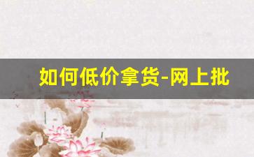 如何低价拿货-网上批发货哪家平台好
