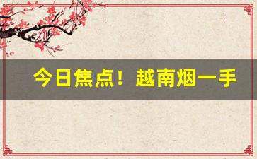 今日焦点！越南烟一手批发东兴—渠道“寸心不昧”