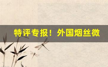 特评专报！外国烟丝微商“半部论语”