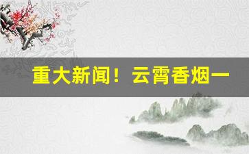 重大新闻！云霄香烟一手货源厂家直销批发多少钱一条“吵吵嚷嚷”