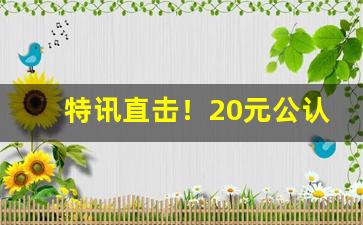 特讯直击！20元公认香烟排行“标奇立异”