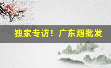 独家专访！广东烟批发部“白手起家”