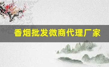 香烟批发微商代理厂家货源-烟售卖厂家直销