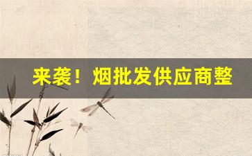 来袭！烟批发供应商整箱“蜚语恶言”