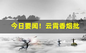 今日要闻！云霄香烟批发厂家一手货源免费代理“卜昼卜夜”