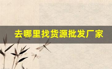 去哪里找货源批发厂家-附近产地一手货源批发