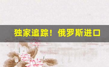 独家追踪！俄罗斯进口烟代买“超群拔萃”