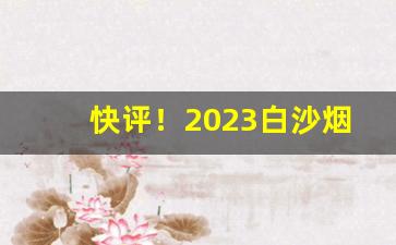 快评！2023白沙烟一条多少钱“百依百顺”