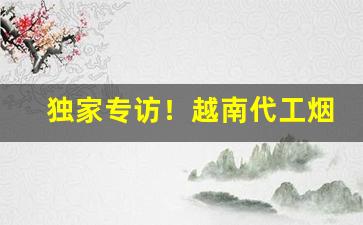 独家专访！越南代工烟一手货源批发微信“参伍错综”