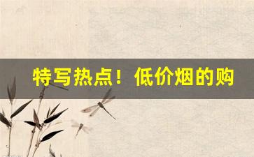 特写热点！低价烟的购买渠道“等身著作”