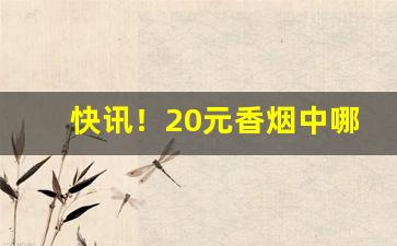 快讯！20元香烟中哪个口味最佳“方外交”