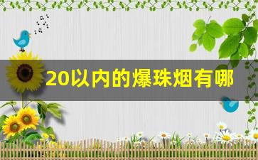 20以内的爆珠烟有哪些-30左右的爆珠烟大全