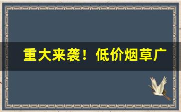 重大来袭！低价烟草广东批发“不知高低”