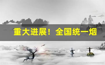 重大进展！全国统一烟草订货平台网址“词人才子”